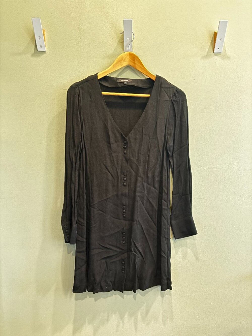 Madewell Novel Button Front Long Sleeve Mini Dress
